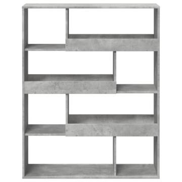  Bookcase Concrete Grey 100x33x125.5 cm Engineered Wood