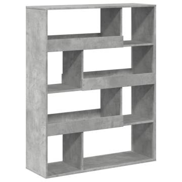  Bookcase Concrete Grey 100x33x125.5 cm Engineered Wood