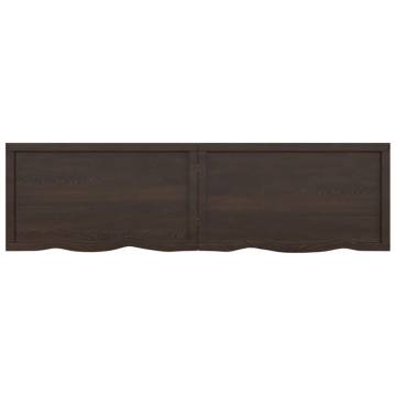 Bathroom Countertop Dark Brown 180x50x(2-4) cm Treated Solid Wood