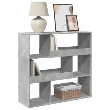  Bookcase Concrete Grey 100x33x94.5 cm Engineered Wood