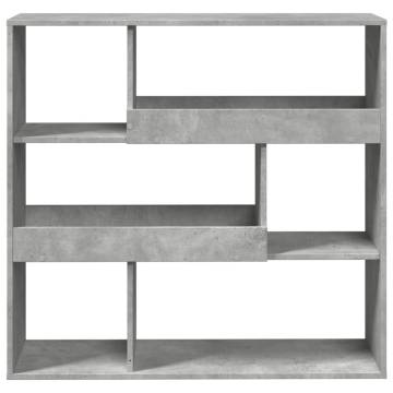  Bookcase Concrete Grey 100x33x94.5 cm Engineered Wood