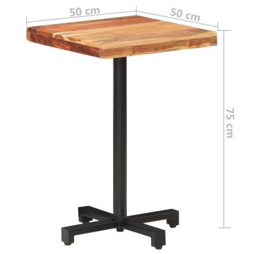  Bistro Table Square 50x50x75 cm Solid Acacia Wood