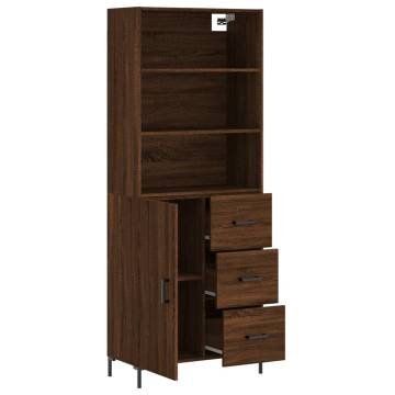 Highboard Brown Oak 69.5x34x180 cm Engineered Wood