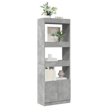  Highboard Concrete Grey 63x33x180 cm Engineered Wood