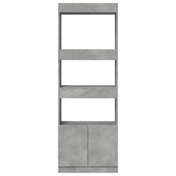  Highboard Concrete Grey 63x33x180 cm Engineered Wood