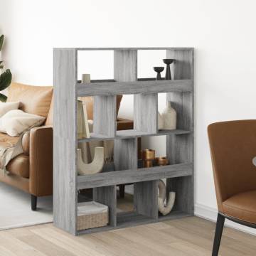  Room Divider Grey Sonoma 100x33x125.5 cm Engineered Wood