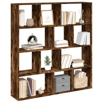  Book Cabinet Smoked Oak 132x29x141.5 cm Engineered Wood