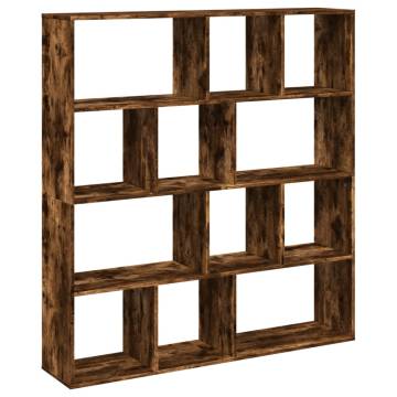  Book Cabinet Smoked Oak 132x29x141.5 cm Engineered Wood