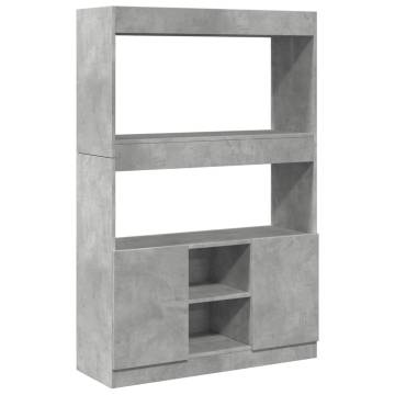  Highboard Concrete Grey 92x33x140 cm Engineered Wood