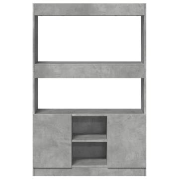  Highboard Concrete Grey 92x33x140 cm Engineered Wood