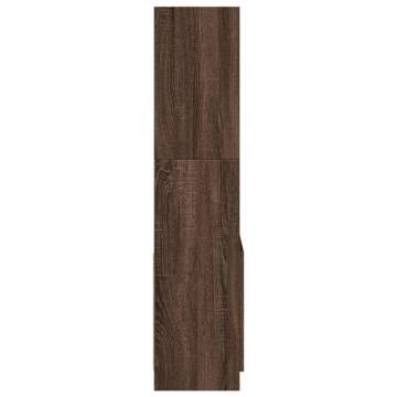  Highboard Brown Oak 63x33x140 cm Engineered Wood