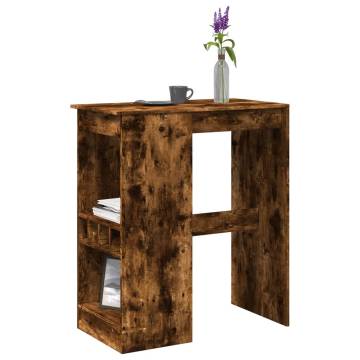  Bar Table with Racks Smoked Oak 90x47.5x103.5 cm Engineered Wood