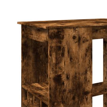  Bar Table with Racks Smoked Oak 90x47.5x103.5 cm Engineered Wood