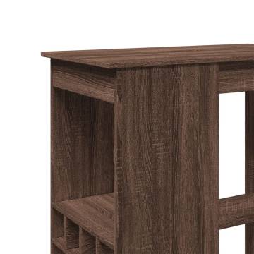  Bar Table with Racks Brown Oak 90x47.5x103.5 cm Engineered Wood