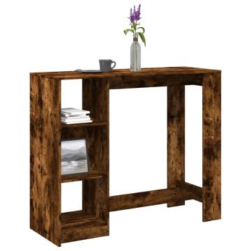  Bar Table with Shelf Smoked Oak 124x46x103.5 cm Engineered Wood