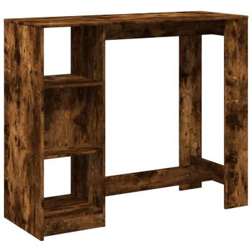  Bar Table with Shelf Smoked Oak 124x46x103.5 cm Engineered Wood