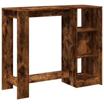  Bar Table with Shelf Smoked Oak 124x46x103.5 cm Engineered Wood