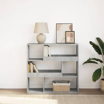  Book CabinetRoom Divider Concrete Grey 100x33x94.5 cm