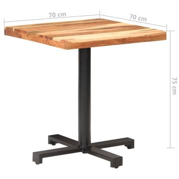  Bistro Table Square 70x70x75 cm Solid Acacia Wood