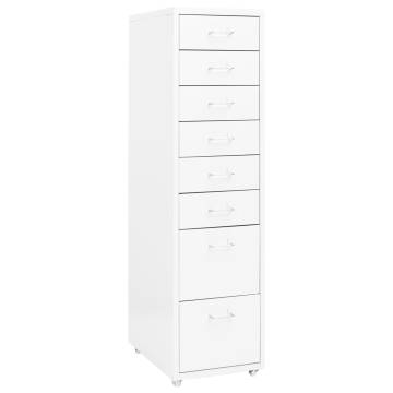  Mobile File Cabinet White 28x41x109 cm Metal