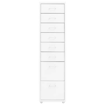  Mobile File Cabinet White 28x41x109 cm Metal