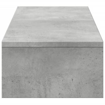  Monitor Stand with Drawers Concrete Grey 100x27x15 cm Engineered Wood