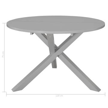  Dining Table Grey 120x75 cm MDF