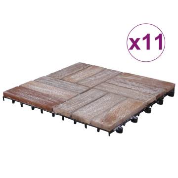  Decking Tiles 11 pcs 30x30 cm Solid Reclaimed Wood