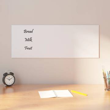  Wall-mounted Magnetic Board White 80x30 cm Tempered Glass