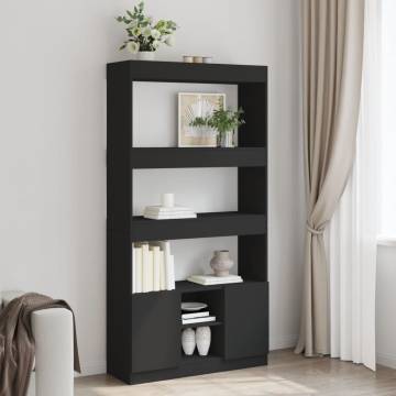  Highboard Black 92x33x180 cm Engineered Wood