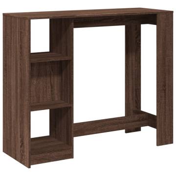  Bar Table with Shelf Brown Oak 124x46x103.5 cm Engineered Wood