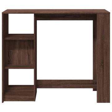  Bar Table with Shelf Brown Oak 124x46x103.5 cm Engineered Wood