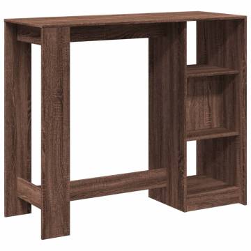  Bar Table with Shelf Brown Oak 124x46x103.5 cm Engineered Wood