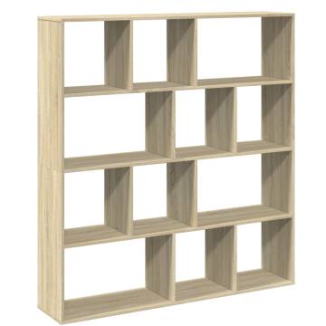  Book Cabinet Sonoma Oak 132x29x141.5 cm Engineered Wood