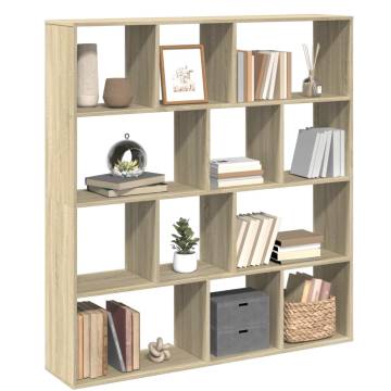  Book Cabinet Sonoma Oak 132x29x141.5 cm Engineered Wood