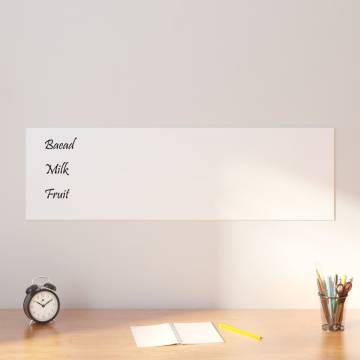  Wall-mounted Magnetic Board White 100x30 cm Tempered Glass