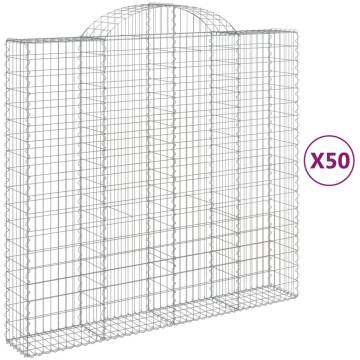  Arched Gabion Baskets 50 pcs 200x50x180200 cm Galvanised Iron