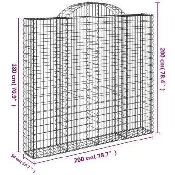  Arched Gabion Baskets 50 pcs 200x50x180200 cm Galvanised Iron