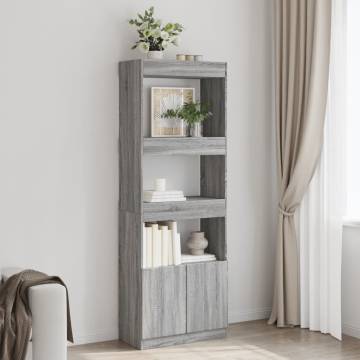  Highboard Grey Sonoma 63x33x180 cm Engineered Wood