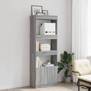  Highboard Grey Sonoma 63x33x180 cm Engineered Wood