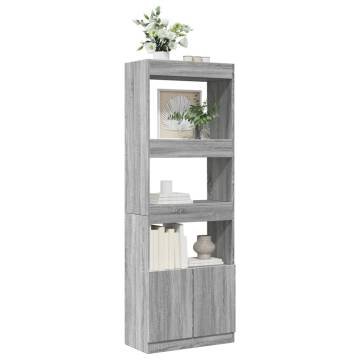  Highboard Grey Sonoma 63x33x180 cm Engineered Wood