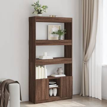  Highboard Brown Oak 92x33x180 cm Engineered Wood