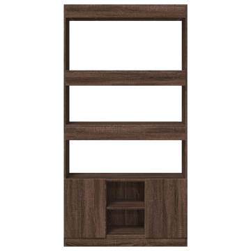  Highboard Brown Oak 92x33x180 cm Engineered Wood