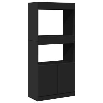  Highboard Black 63x33x140 cm Engineered Wood