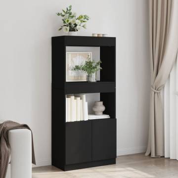  Highboard Black 63x33x140 cm Engineered Wood