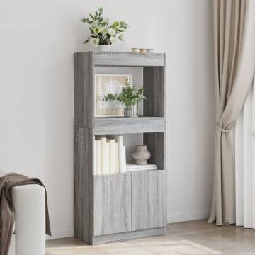  Highboard Grey Sonoma 63x33x140 cm Engineered Wood