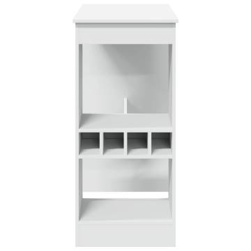  Bar Table with Racks White 90x47.5x103.5 cm Engineered Wood