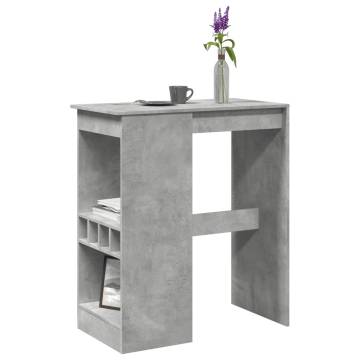  Bar Table with Racks Concrete Grey 90x47.5x103.5 cm Engineered Wood