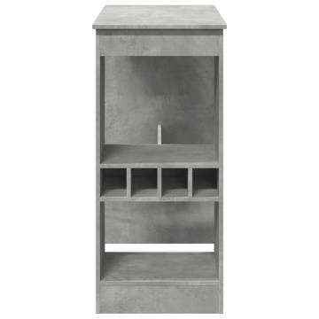  Bar Table with Racks Concrete Grey 90x47.5x103.5 cm Engineered Wood