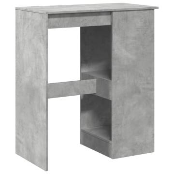  Bar Table with Racks Concrete Grey 90x47.5x103.5 cm Engineered Wood